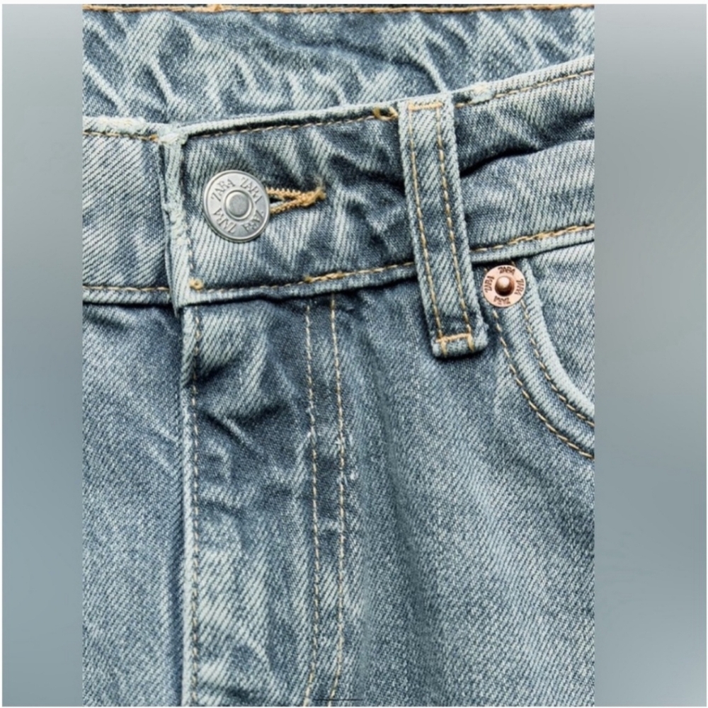 ZARA LOW RISE JEANS WITH WHITE STRIPE DETAIL ON SIDES✨️SIZE 4 ✨️ - Picture 6 of 7